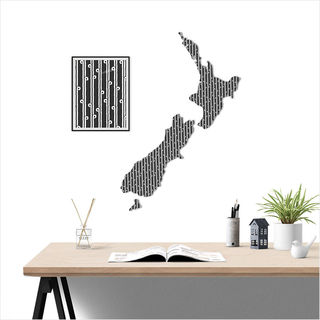 Large NZ: Black & White Koru Pattern
