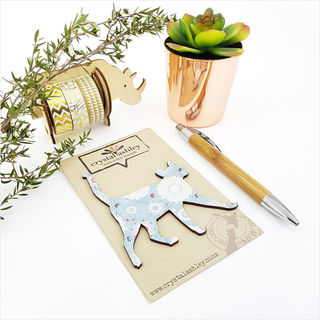 Mini Cat 2 - Blue Whimsical
