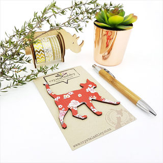 Mini Cat 2 - Red Floral
