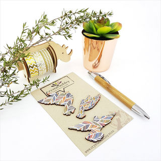 Mini Doves Set - Feather Pattern