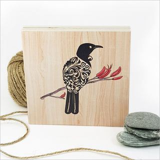 Plywood Art Block: Filigree Tui