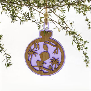 Acrylic Bauble: Fantail on Kowhai