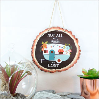 Wood Slice Art: Caravan
