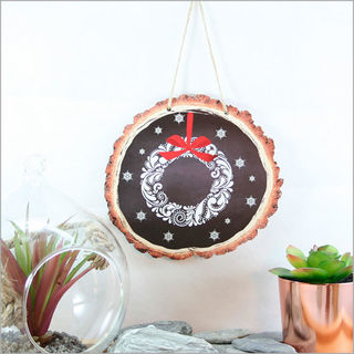 Wood Slice Art: Filigree Wreath