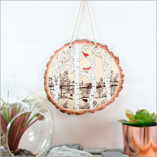 Wood Slice Art: Birds in the Woods
