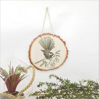 Wood Slice Art: Fantail