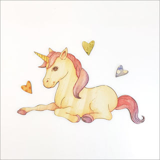 Pine wall art : Unicorn Sitting