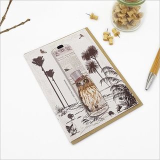 Greeting Card: Vintage Ruru Morepork Bookmark