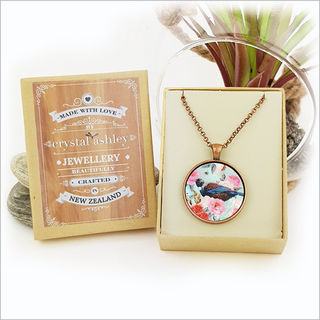 Circle Necklace: Floral Tui (Printed MOP)