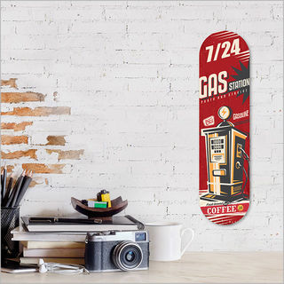 ACM Printed Skateboard Art : Retro Gas Station