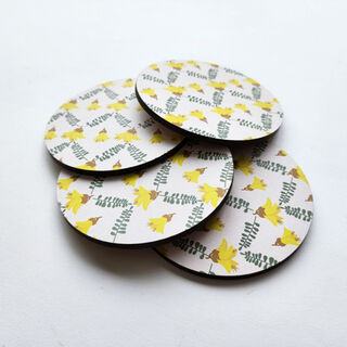 Coaster Single: Printed Kowhai