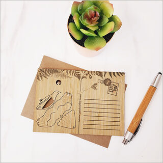 Bamboo Postcard : Kereru 3D Ornament