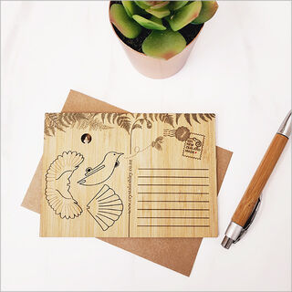 Bamboo postcard: Tui 3D Ornament 