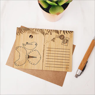Bamboo Postcard : Fantail 3D Ornament 