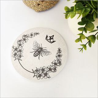 Canvas Circle Printed: Bee Manuka