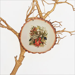 Wood Slice Art: Sarah Featon Wild Flowers