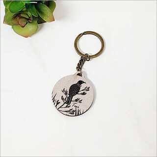 Printed Keychain: Tui + Flax