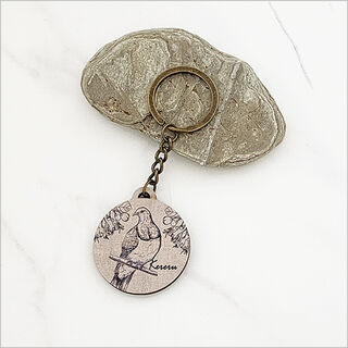 Printed Keychain: Kereru + Puriri