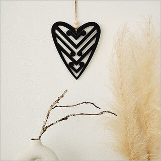 Black Acrylic Heart 5: Koru