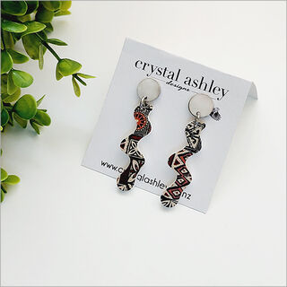 Earrings Set : Squiggle Pacific Vintage + MOP