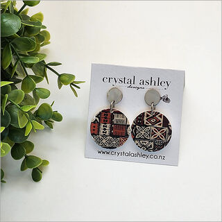 Earrings Set : Round Pacific Vintage + MOP