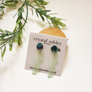 Earrings Set: Squiggle Acrylic + Paua