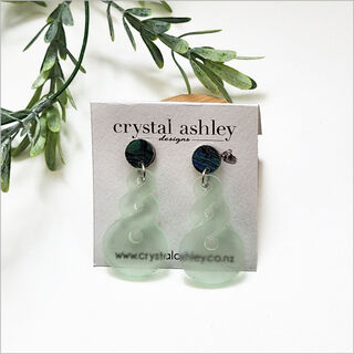 Earrings Set : Pikorua Acrylic + Paua