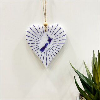 Hanging Ornament Printed : Heart 3 (NZ)