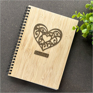 Small Bamboo Journal: Aroha Heart River Rimu Veneer