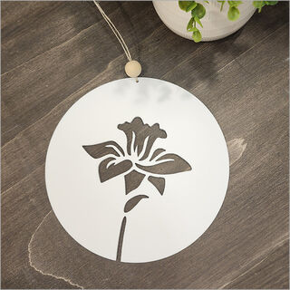 Hanging Acrylic Circle: Daffodil (white)
