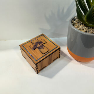 Small Trinket Box: Cross 3 (pohutukawa)