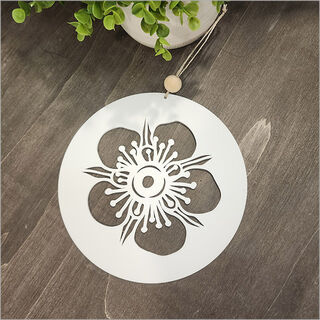Hanging Acrylic Circle: Manuka (white)