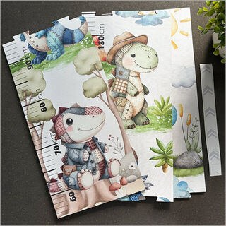 Growth Chart Ruler: Patchwork Dino