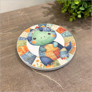 Canvas Circle Patchwork Dino 1