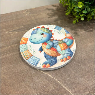 Canvas Circle Patchwork Dino 2