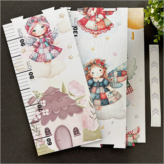 Growth Chart Ruler: Patchwork Angels