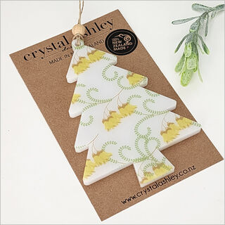 Hanging Ornament Printed : Tree 10 (Kowhai)