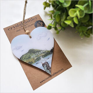 Hanging Ornament Printed : Heart 19 (Mt Maunganui 2)