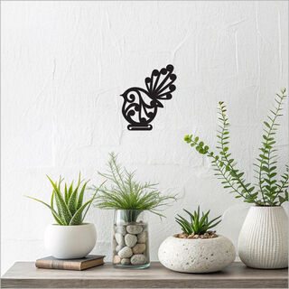 Black Acrylic: Koru Fantail