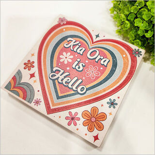 Plywood Art Block: Kia Ora is Hello