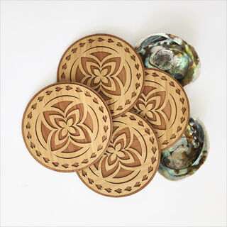 Coasters Set Bamboo+ Rimu: Tapa Circle