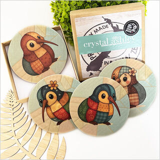 Coasters Set Printed : Quilted Baby Kiwi