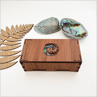 Small Rectangle Trinket Box Relief: Koru