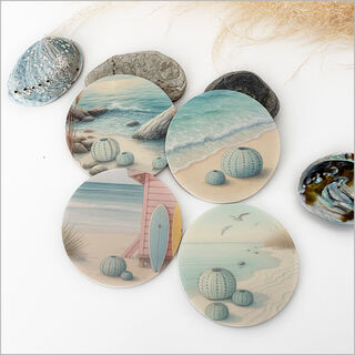 Coasters Set Printed : Kina by the Sea
