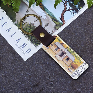 Bamboo Keyring Printed: Arrowtown