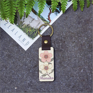 Bamboo Keyring Printed: Manuka
