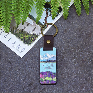 Bamboo Keyring Printed: Mount Cook