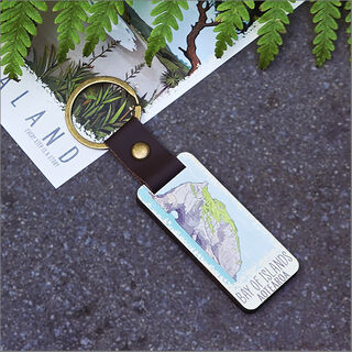 Bamboo Keyring Printed: Bay of Islands