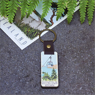 Bamboo Keyring Printed: Queenstown (gondola)