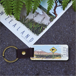 Bamboo Keyring Printed: Taupo (national park)